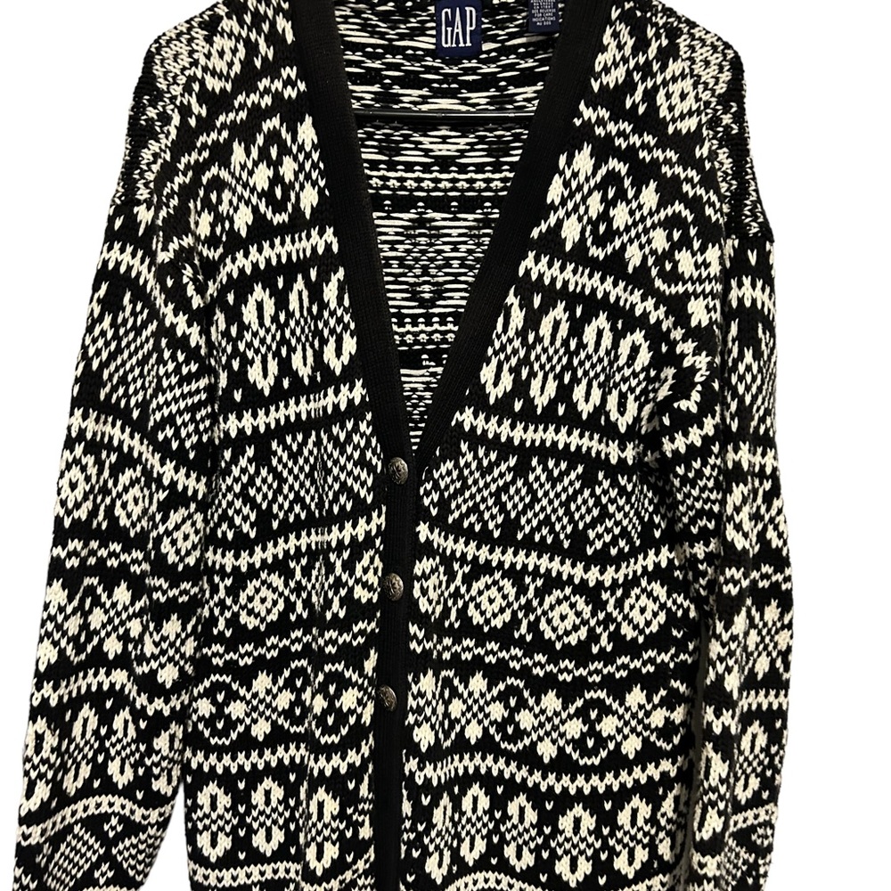Gap vintage black and white cardigan size small